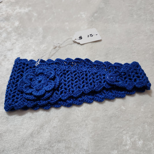 Blue Headband crocheted