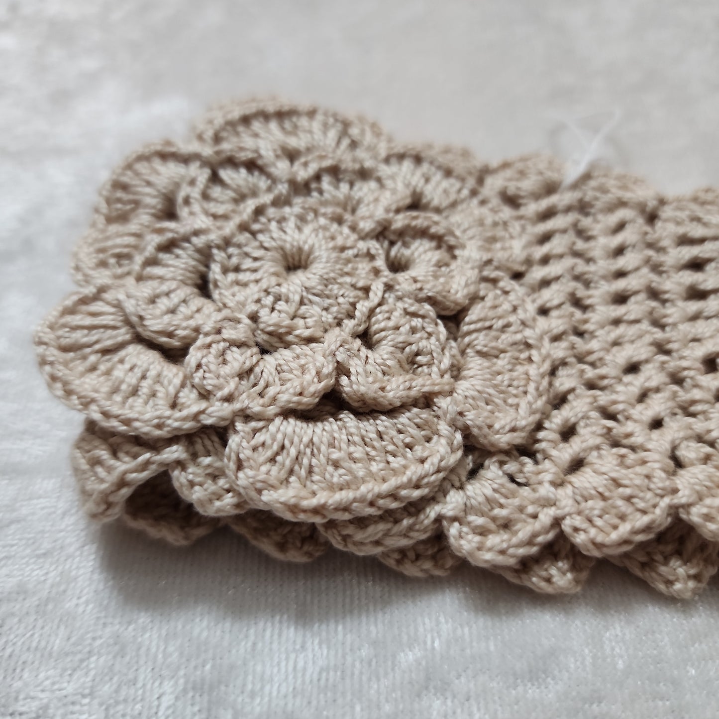 Cream Headband crocheted
