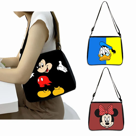 New Disney Mickey Mouse Handbags for Women Frozen Princess Minnie Cartoon Print Fashion Crossbody Bag Girls Tote Bag Card Holder