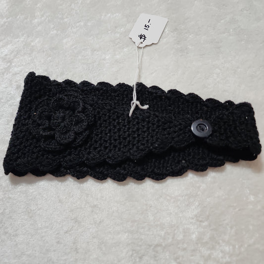 Black Headband crocheted