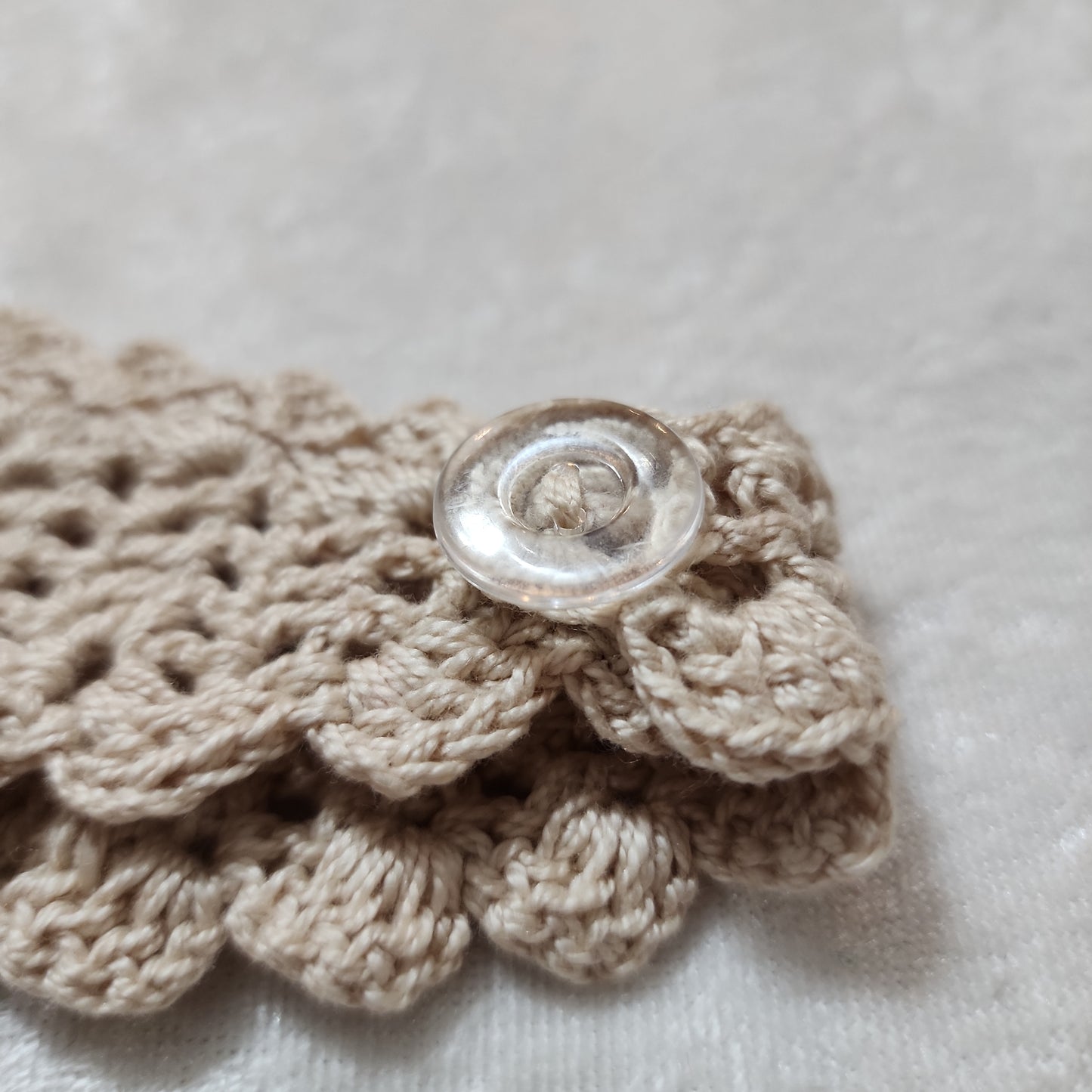 Cream Headband crocheted