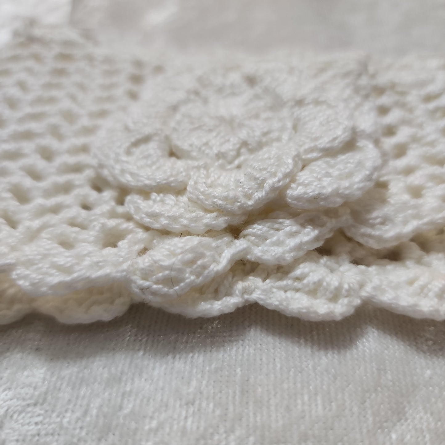White Headband crocheted