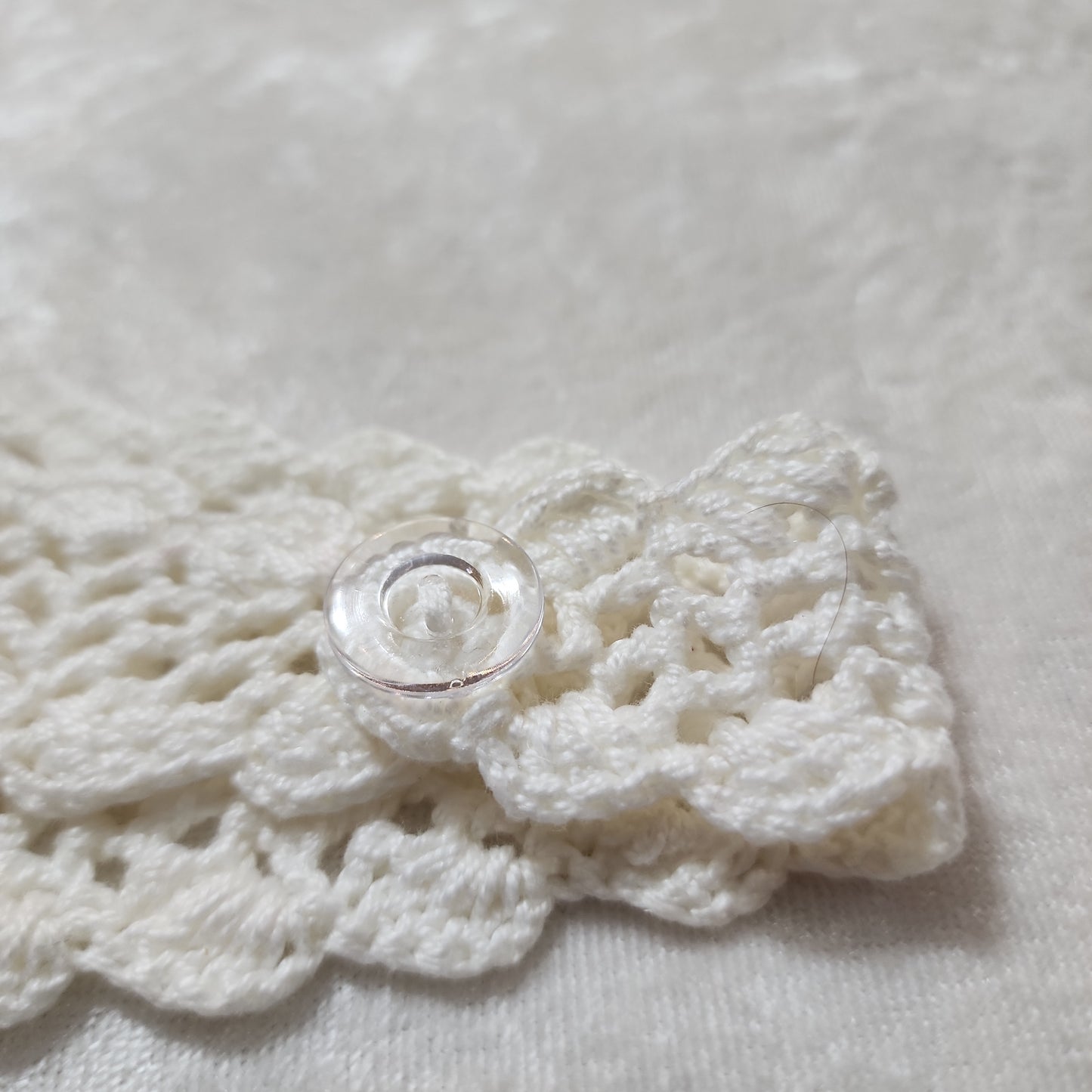 White Headband crocheted