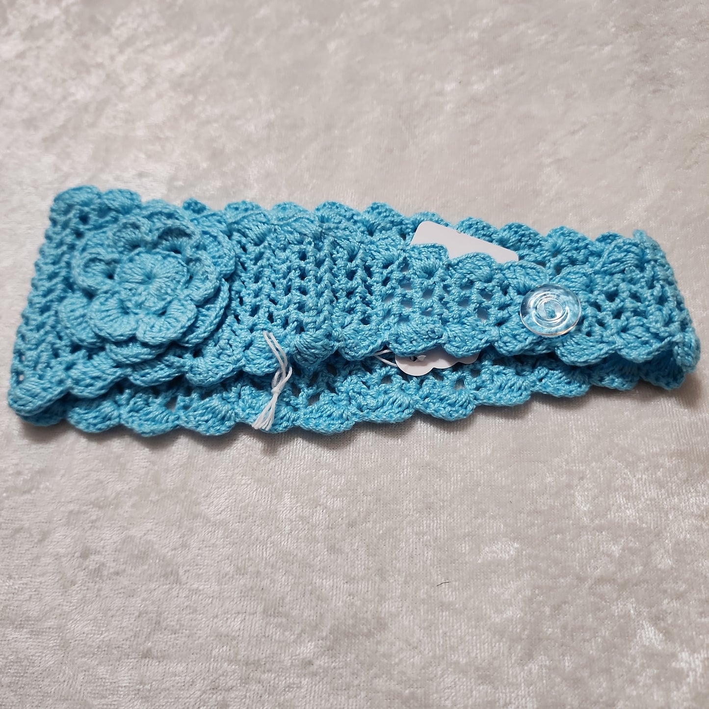 Light blue Headband crocheted