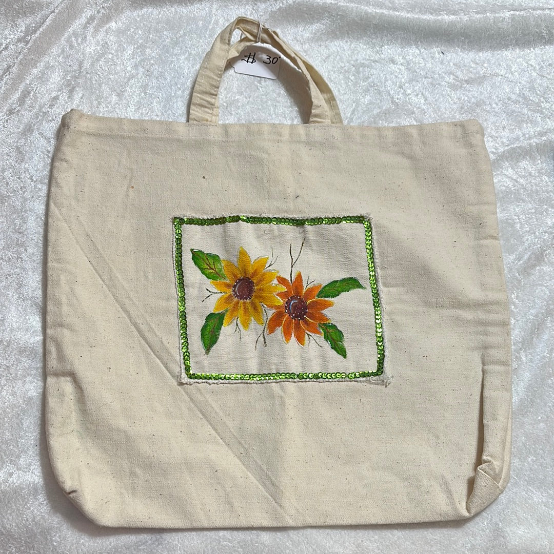 Hand Painted Canva Tote Bag