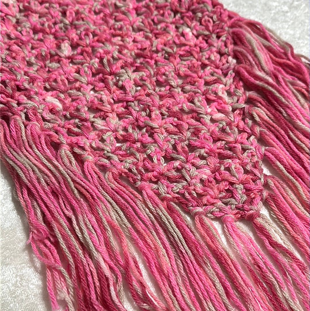 Handmade crocheted Pink and little Brown