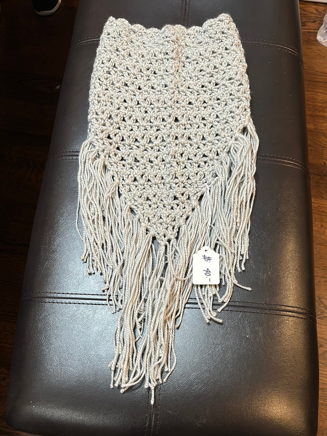 Handmade crocheted chest warmer color light gray