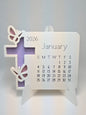 2026 Mini Desk Calendar – Cute Layered Paper Design (Cross)