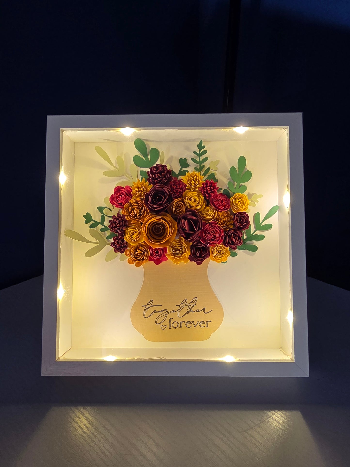 Lighted Floral Shadow Box 8x8