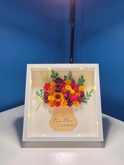 Lighted Floral Shadow Box 8x8