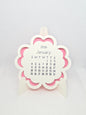 2026 Mini Desk Calendar – Cute Layered Paper Design (Flower)